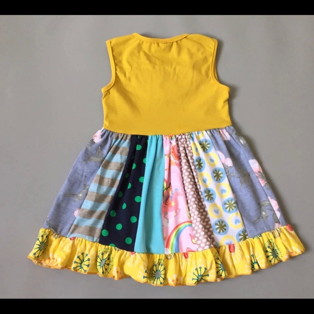 NWT Lemon Pop & Blue Patchwork Dress - Picture 2 of 5